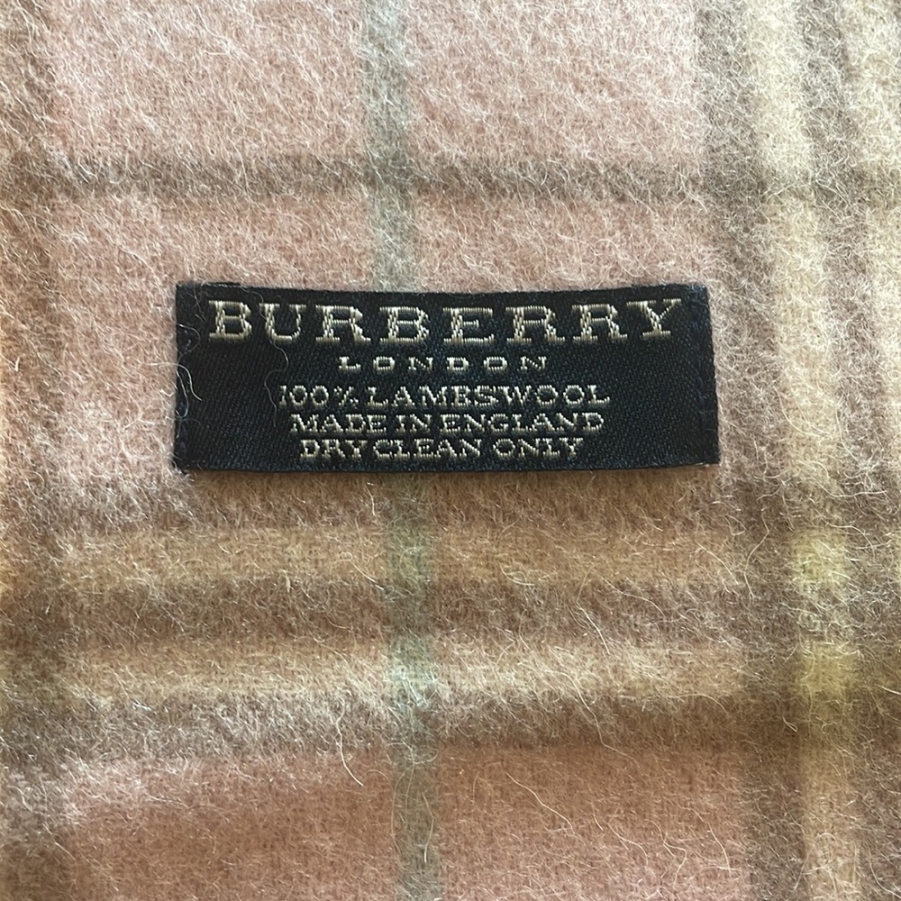 Burberry small plaid fringe scarf